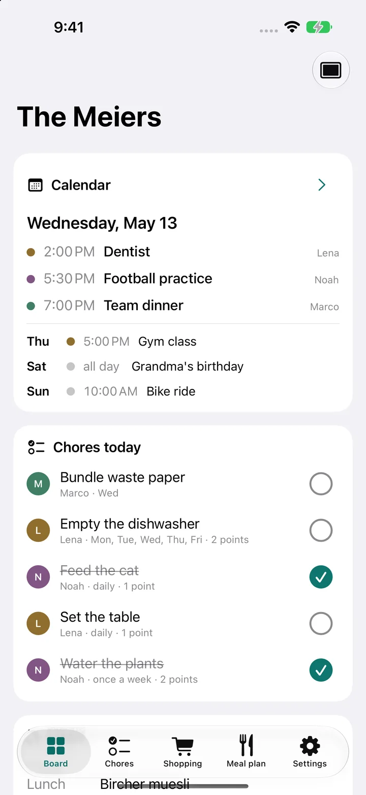 The whole week at a glance